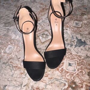 Call It Spring Black Ankle Strap Heels